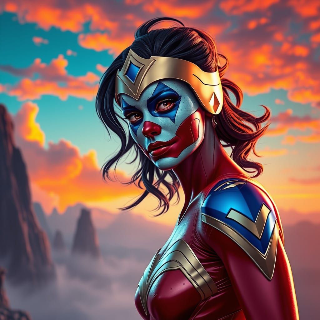 Wonder-Woman With Clown Face