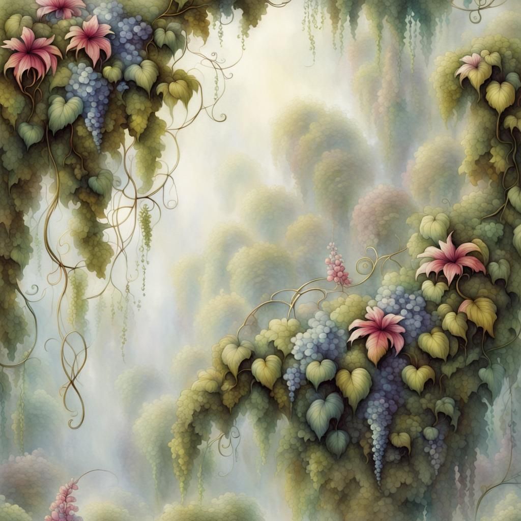 Antique Flower and Jungle Vines Arrangement