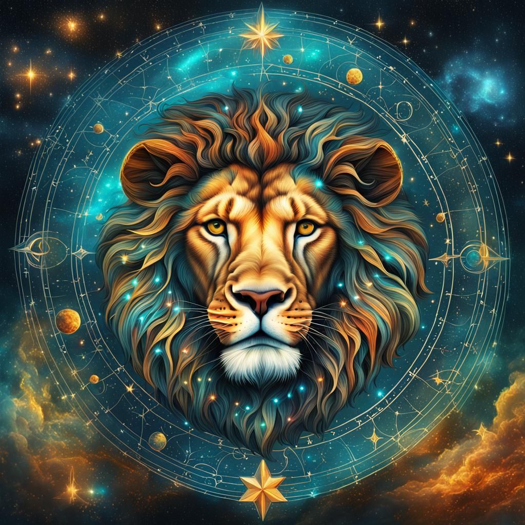 Celestial Lion Constellation in Astral Art