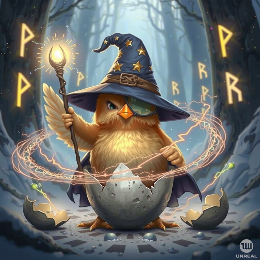 Angry Chick Wizard Hatches in Enchanted Forest