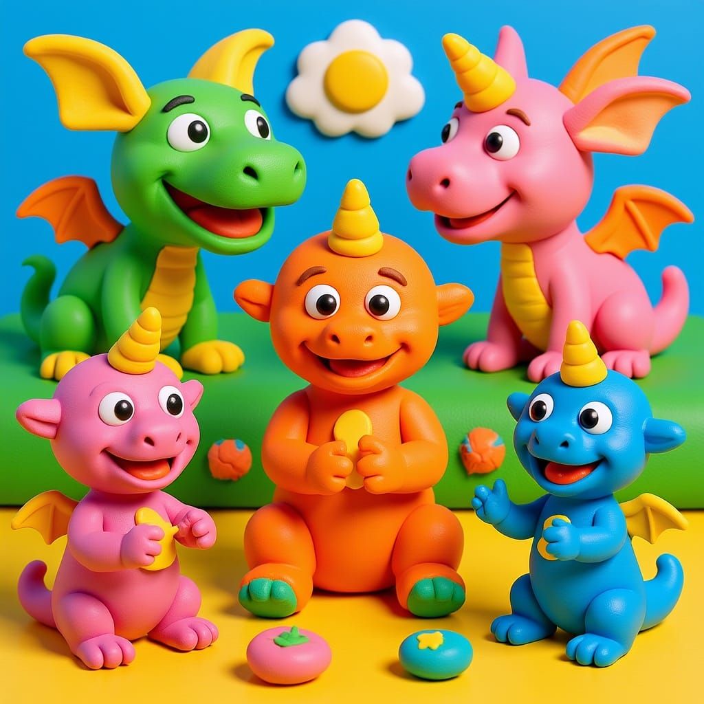 Imagine fantasy creatures using soft clay or playdough.