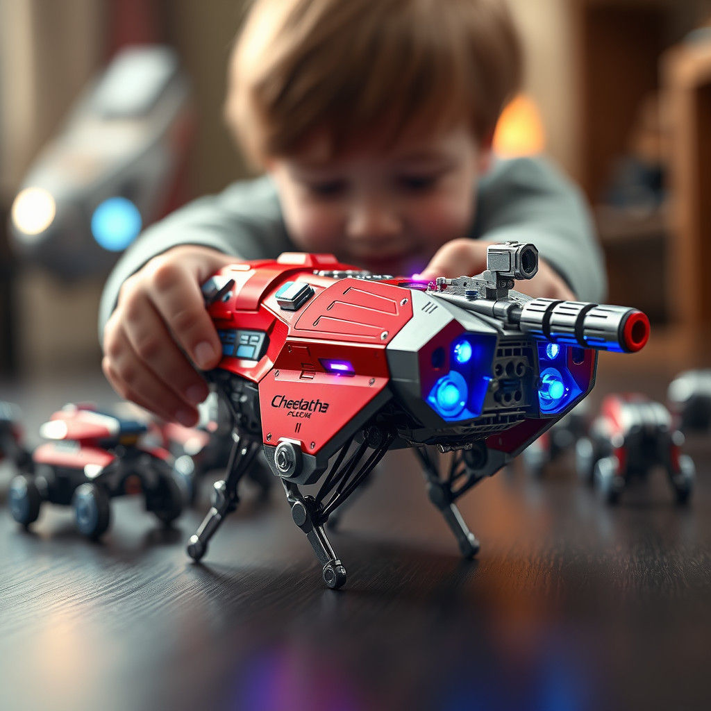Miniature Spaceship Toy with Luminous Details