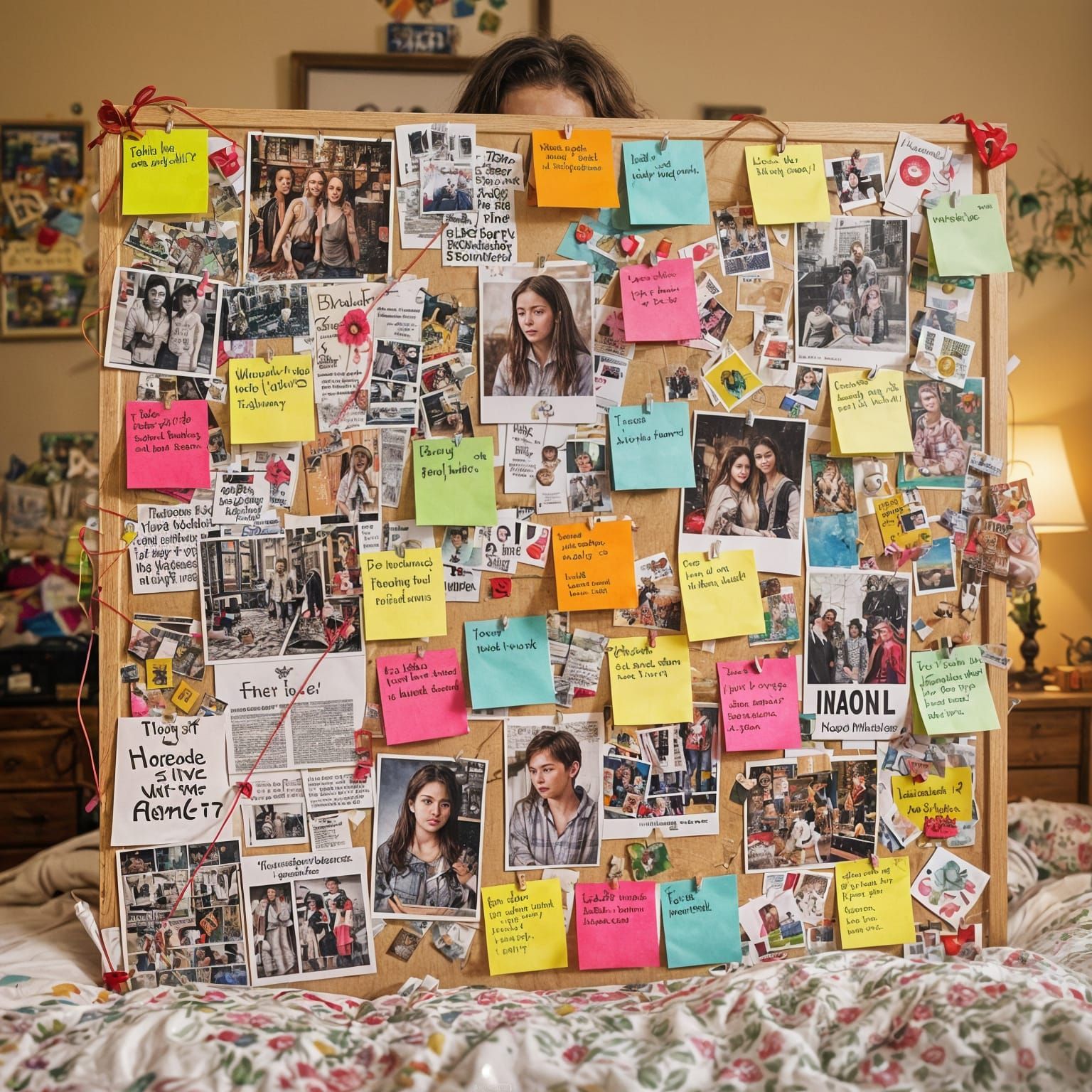 Teenage Memory Board with Red Thread of Feelings