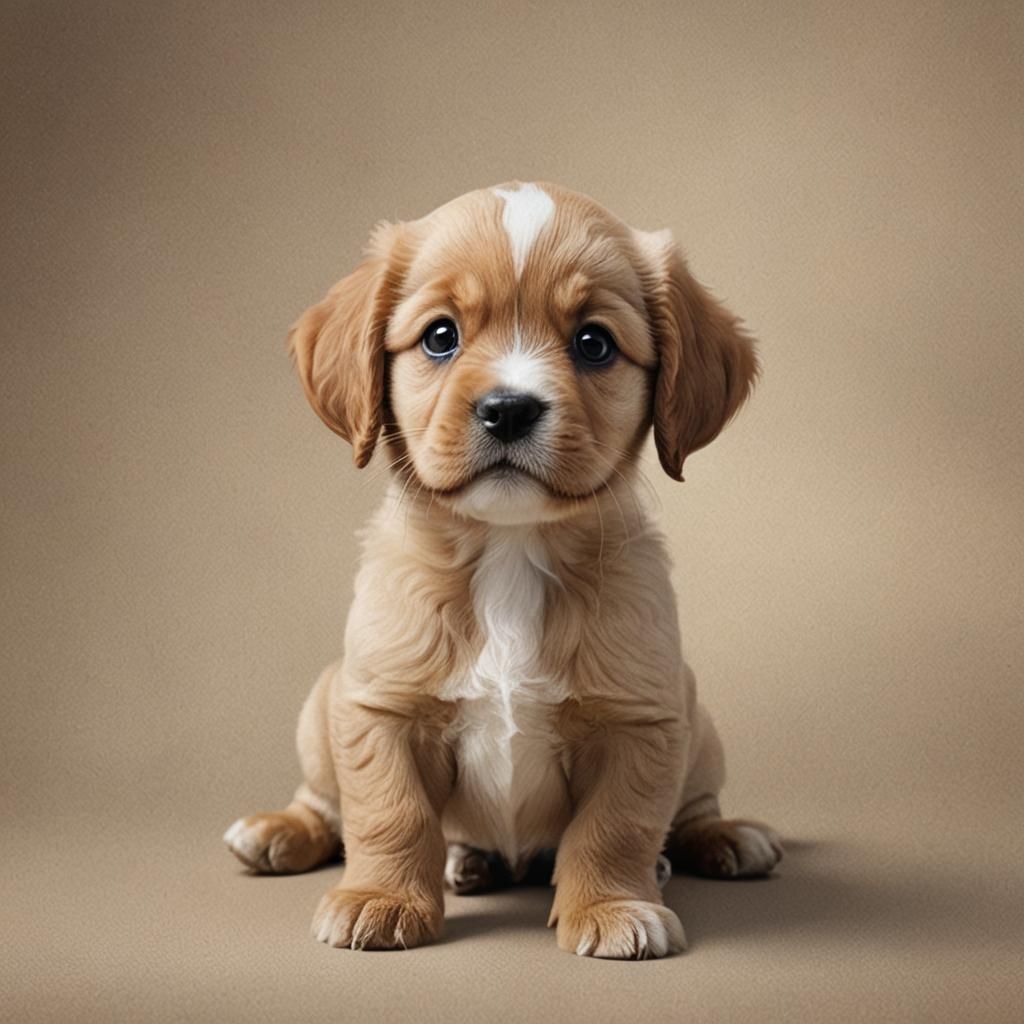 Photorealistic Super Cute Baby Puppy Portrait