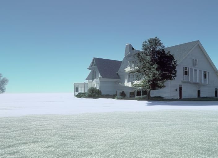 Classic American Home in Warm Sunlight