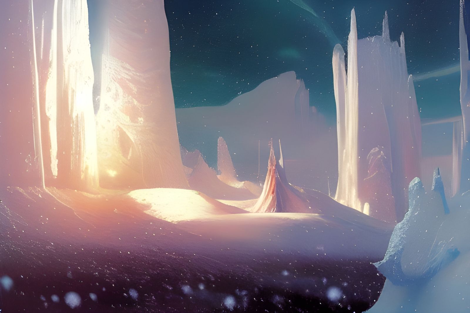 Futuristic Arctic Research Center in Fragonard Style