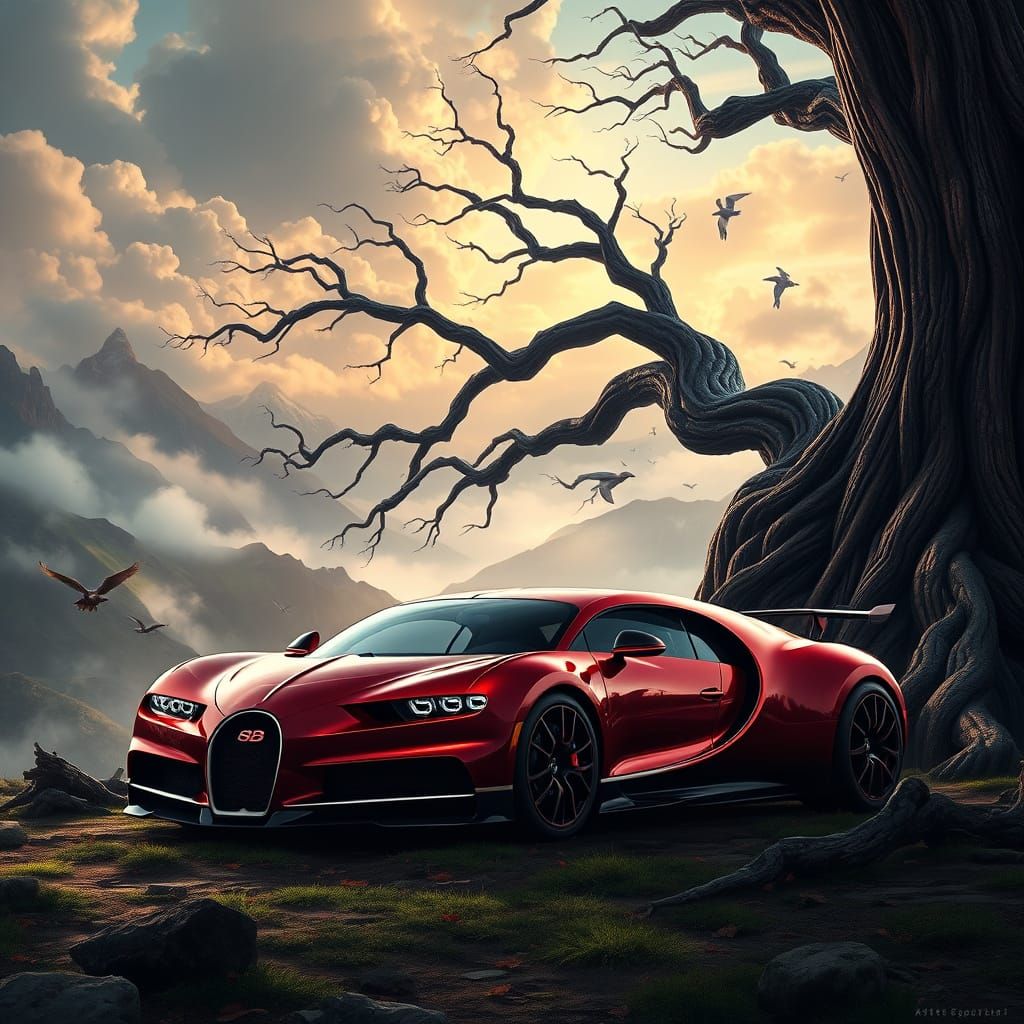 Bugatti Chiron in Enchanted Dreamscape