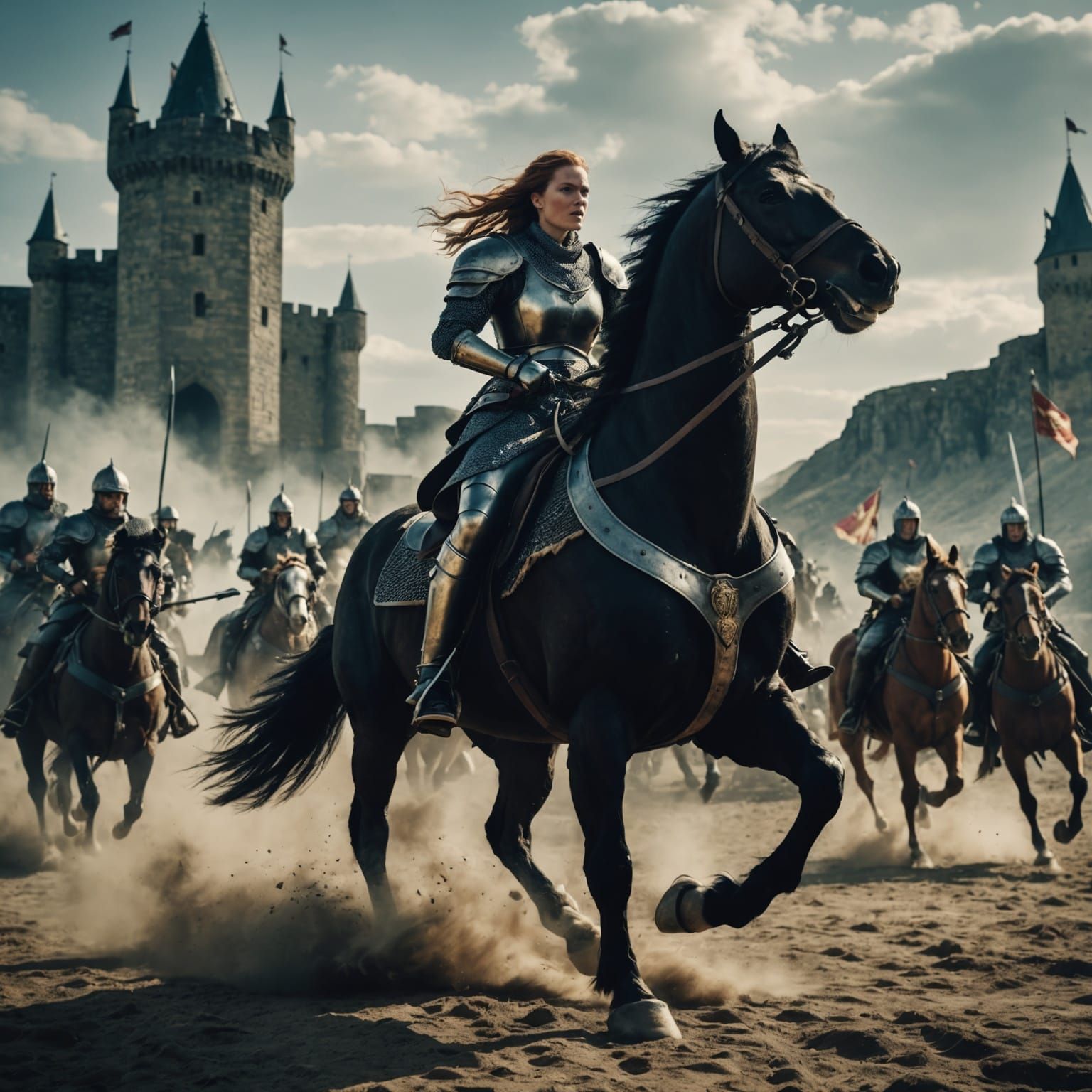 Epic Cinematic Scene of Knights and Angry Queen