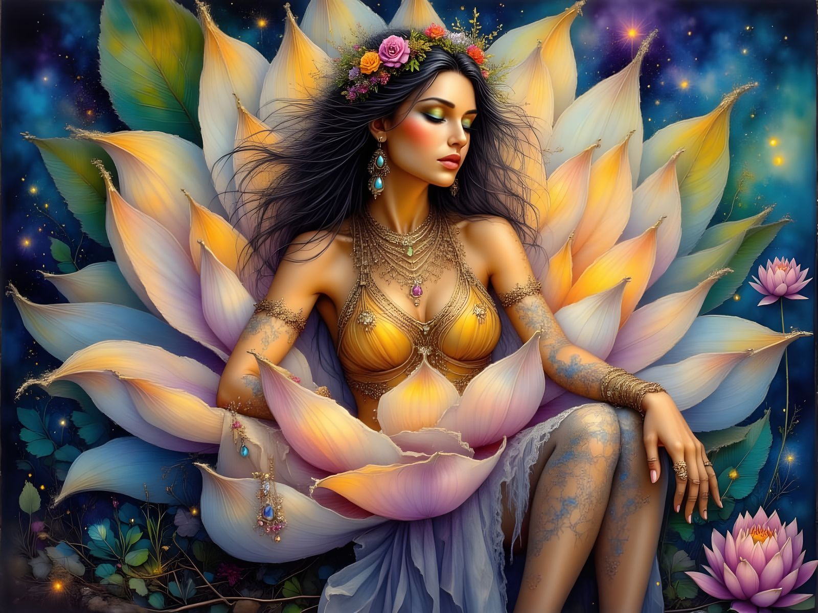 Emerging from a Lotus Flower