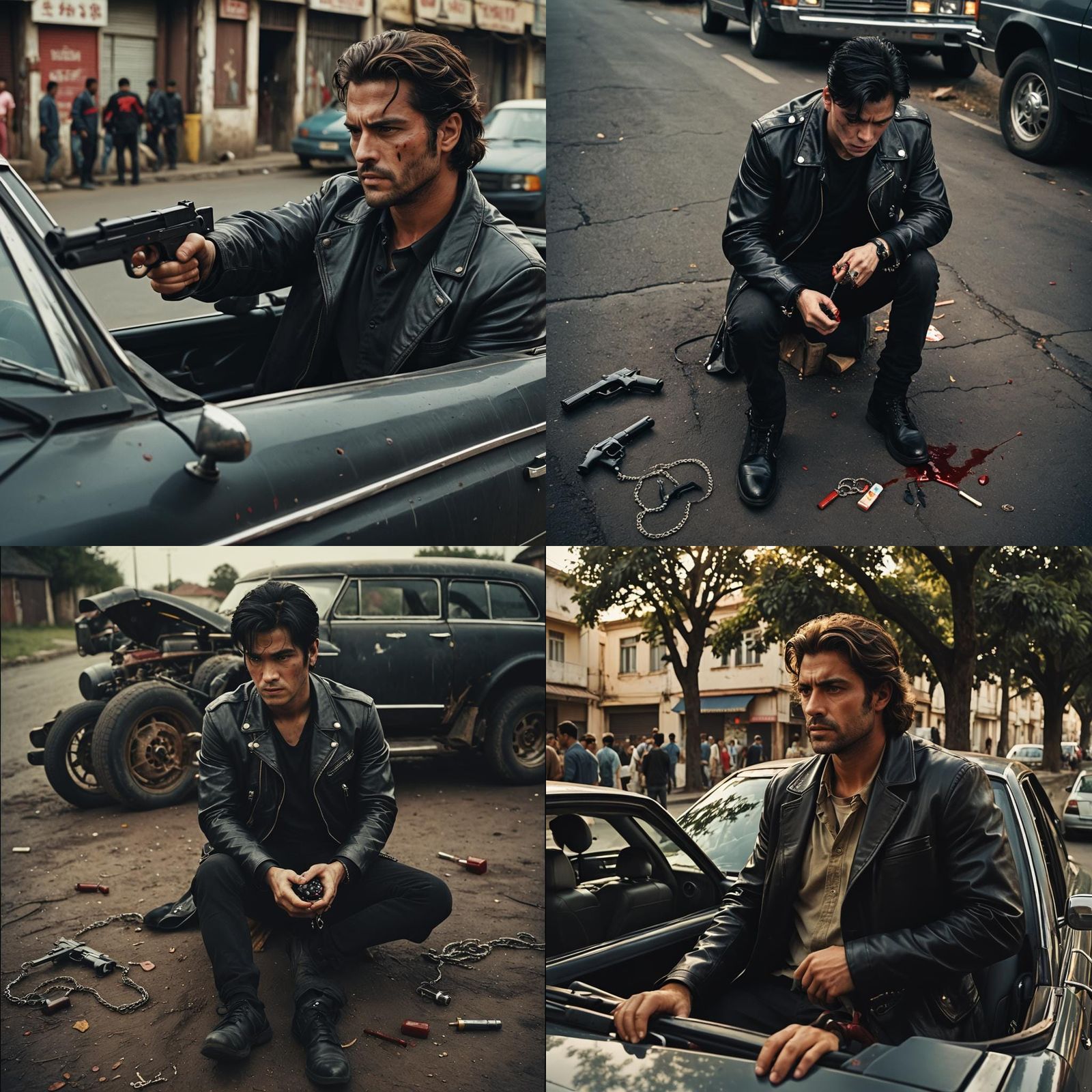 Cinematic Image of Man with Rosary and Gun