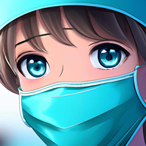 Surgical Nurse Illustration in Studio Ghibli Anime Style