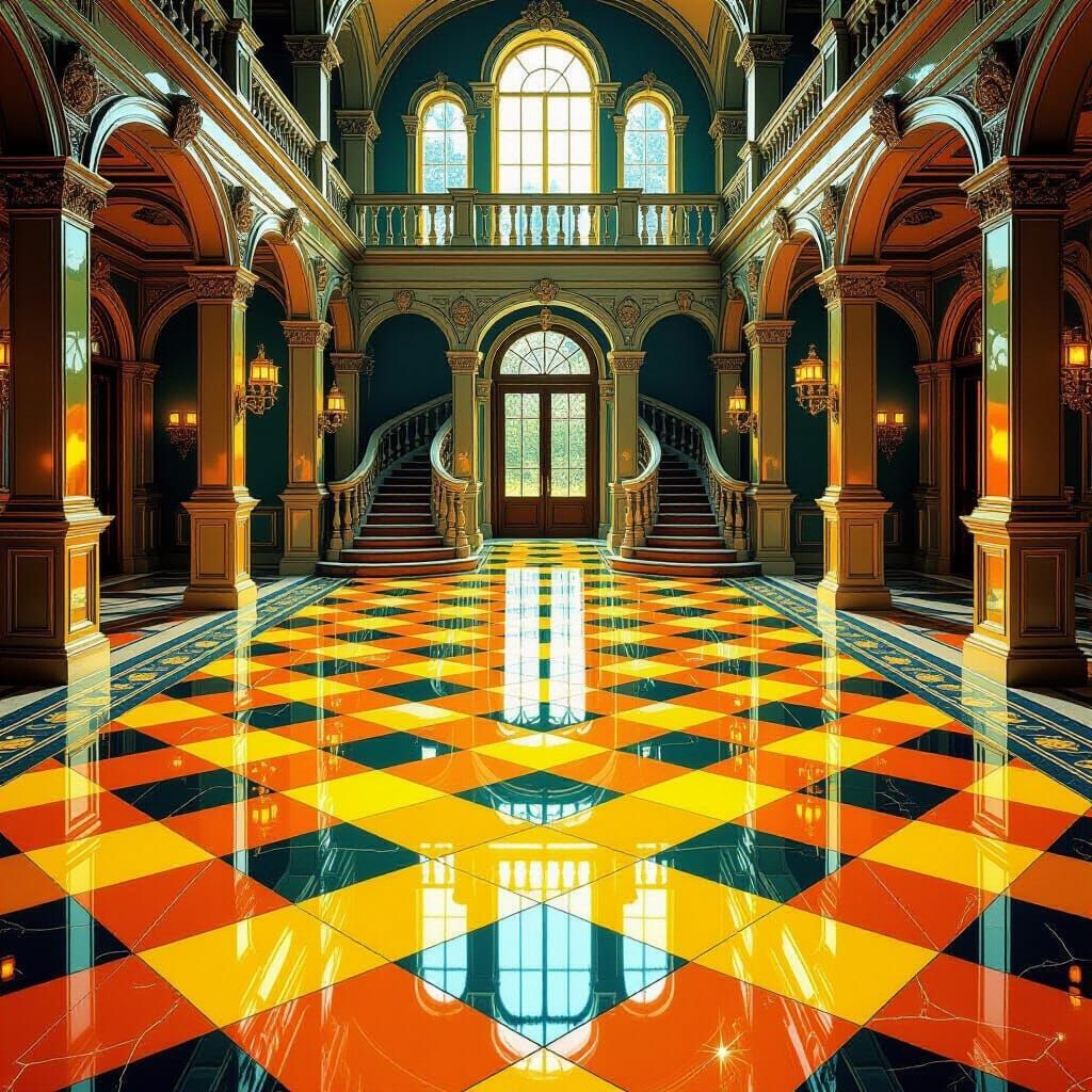 Sparkling Crystal Tile Interior in Majestic German Home Styl...