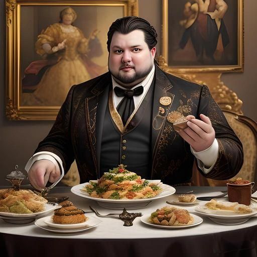 Opulent Banker Wasting Food