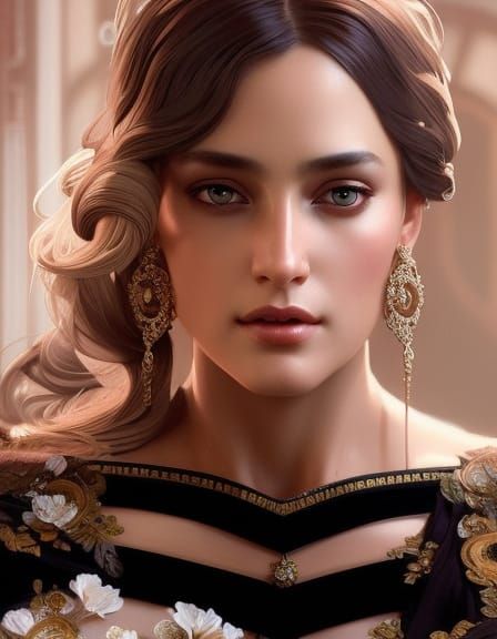 Woman in Silk Gown, Dark Fantasy Art