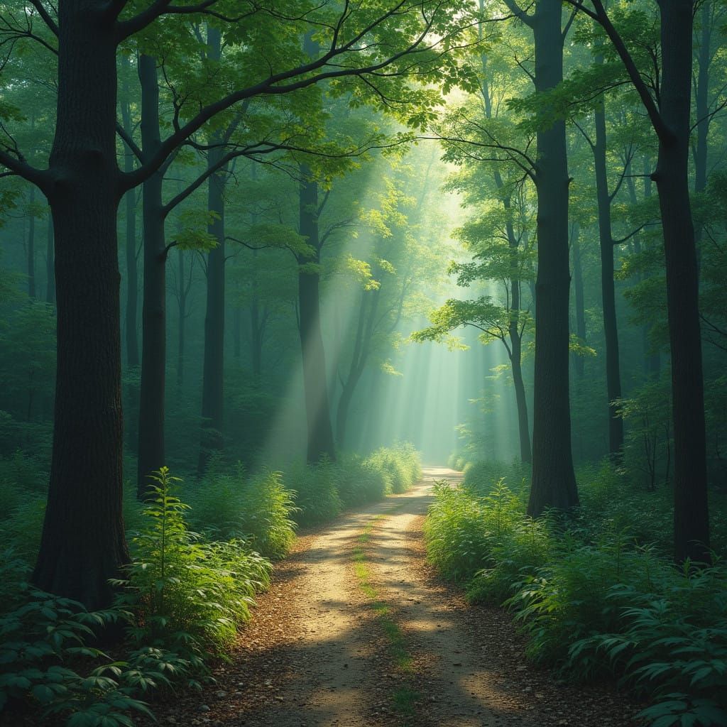 Whispering Forest Glade in Soft Twilight
