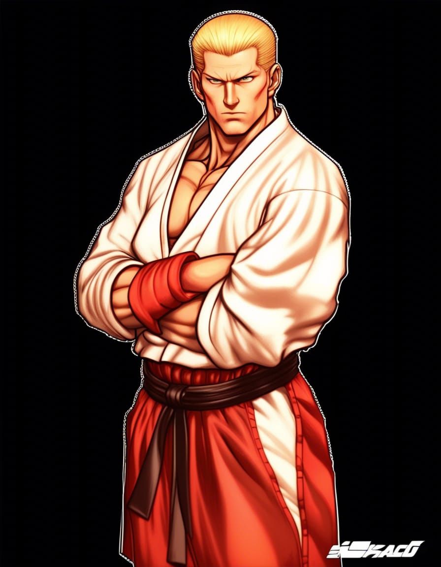 KOF Character : Geese Howard by Japanese illustrator Artist: Shinkiro. pencil sketch 4K AutoCAD Art of Illusion Unreal E...