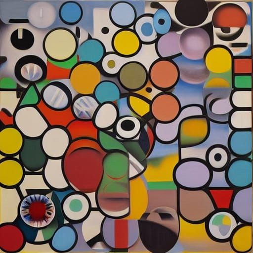 Mancala Bullet Train in Cubist Futurism Style