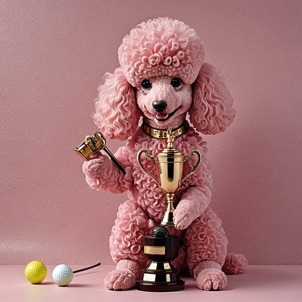 Pink Poodle Wins Big Golf Trophy