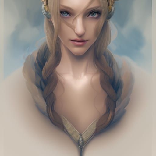Freya Norse Goddess Portrait in Hyperdetailed Fantasy Style
