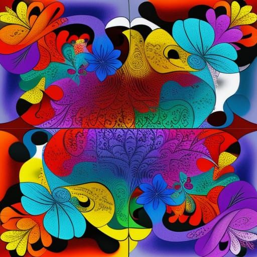 Colorful Flowers. Bright Colors. Abstract Flowers. Bright Fl...