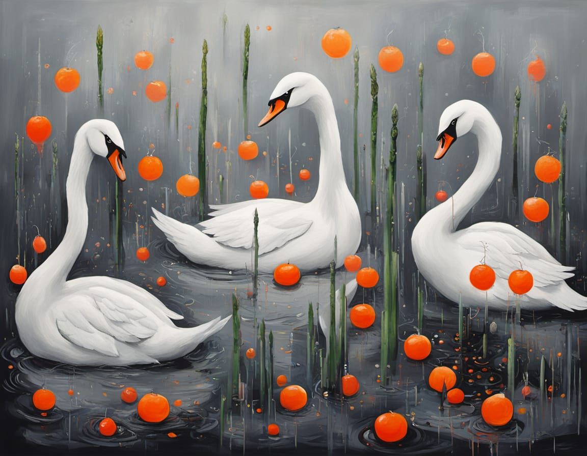 Abstract Surrealism Painting with Cyberpunk Elements