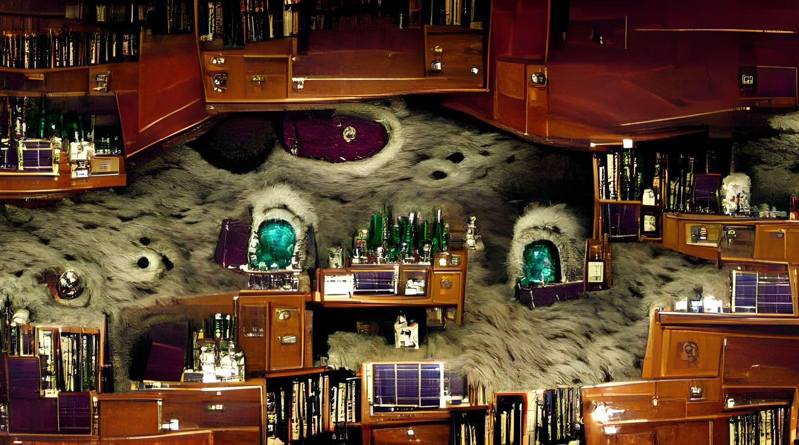 Villain's Secret Moon Lair with Mahogany Bar