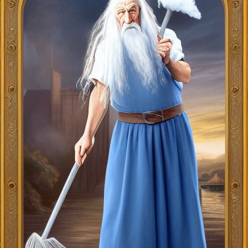 Gandalf as 1950s Housemaid: Digital Art