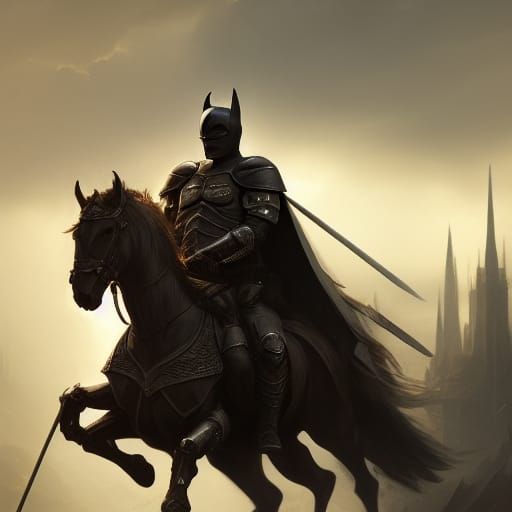 Armored Dark Knight on Horseback, 8K