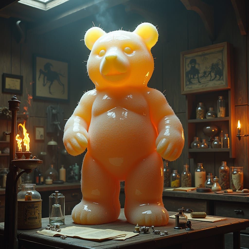 Gummy Bear Monster in Frankenstein's Lab