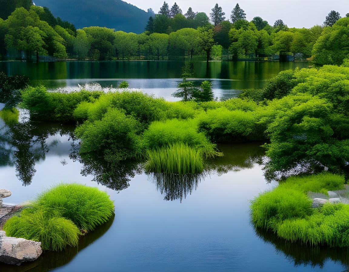 Hyperrealistic Lakeside Park Photograph in 8k