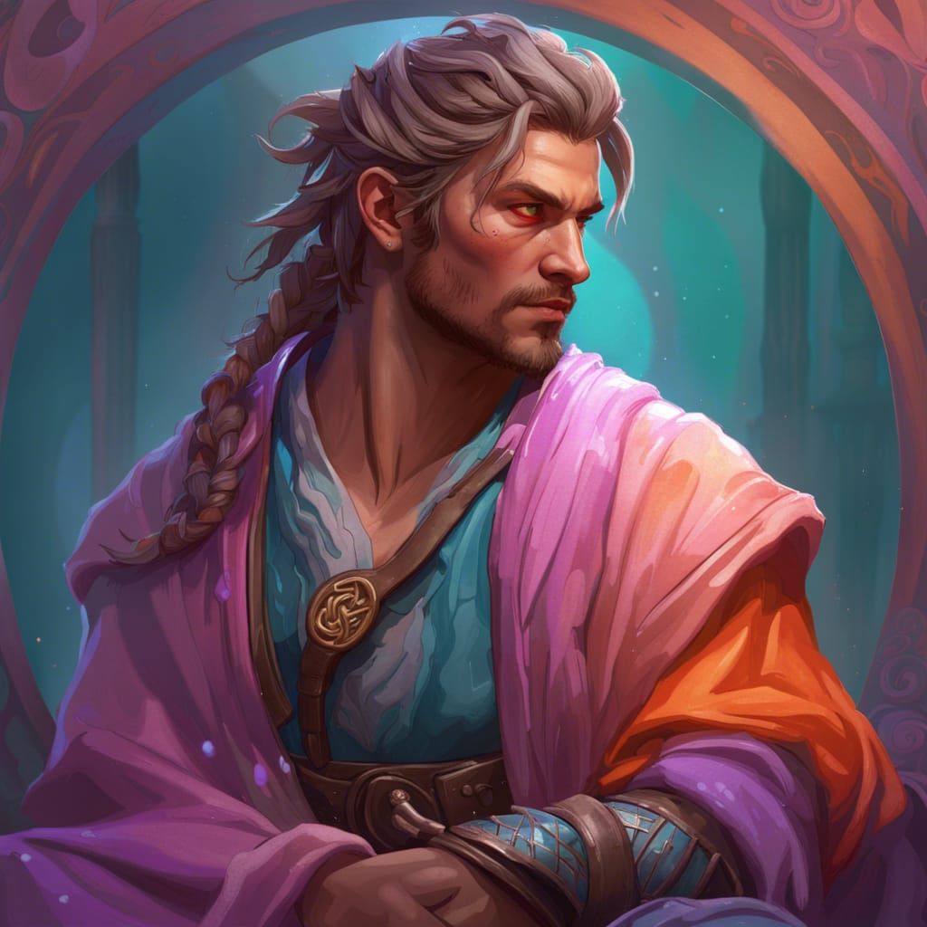 Handsome Mage Swordsman in High Fantasy Style