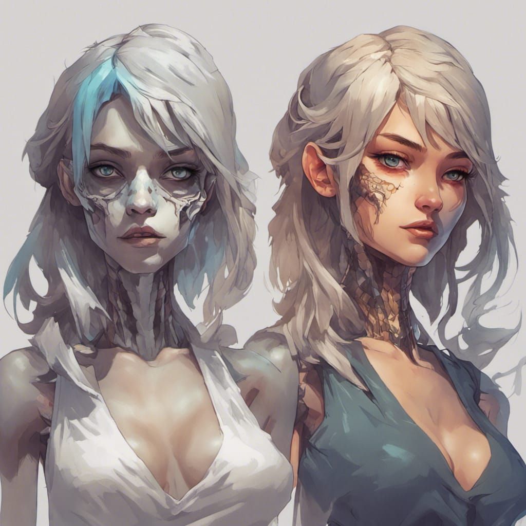 half skeleton half-human