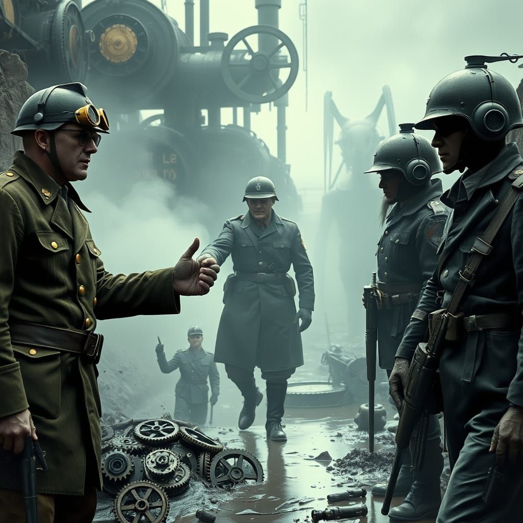 Steampunk Soldiers Unite Against Clockwork Aliens