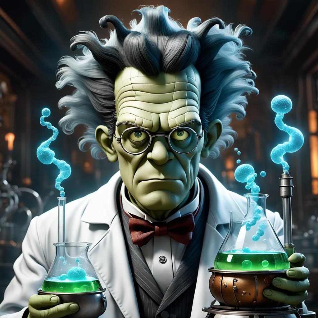Mad Crazy Scientist in the Science Lab