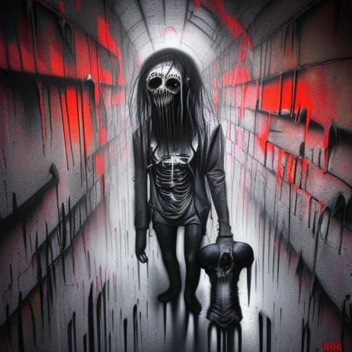 Surreal Cyberpunk Horror Graffiti Art