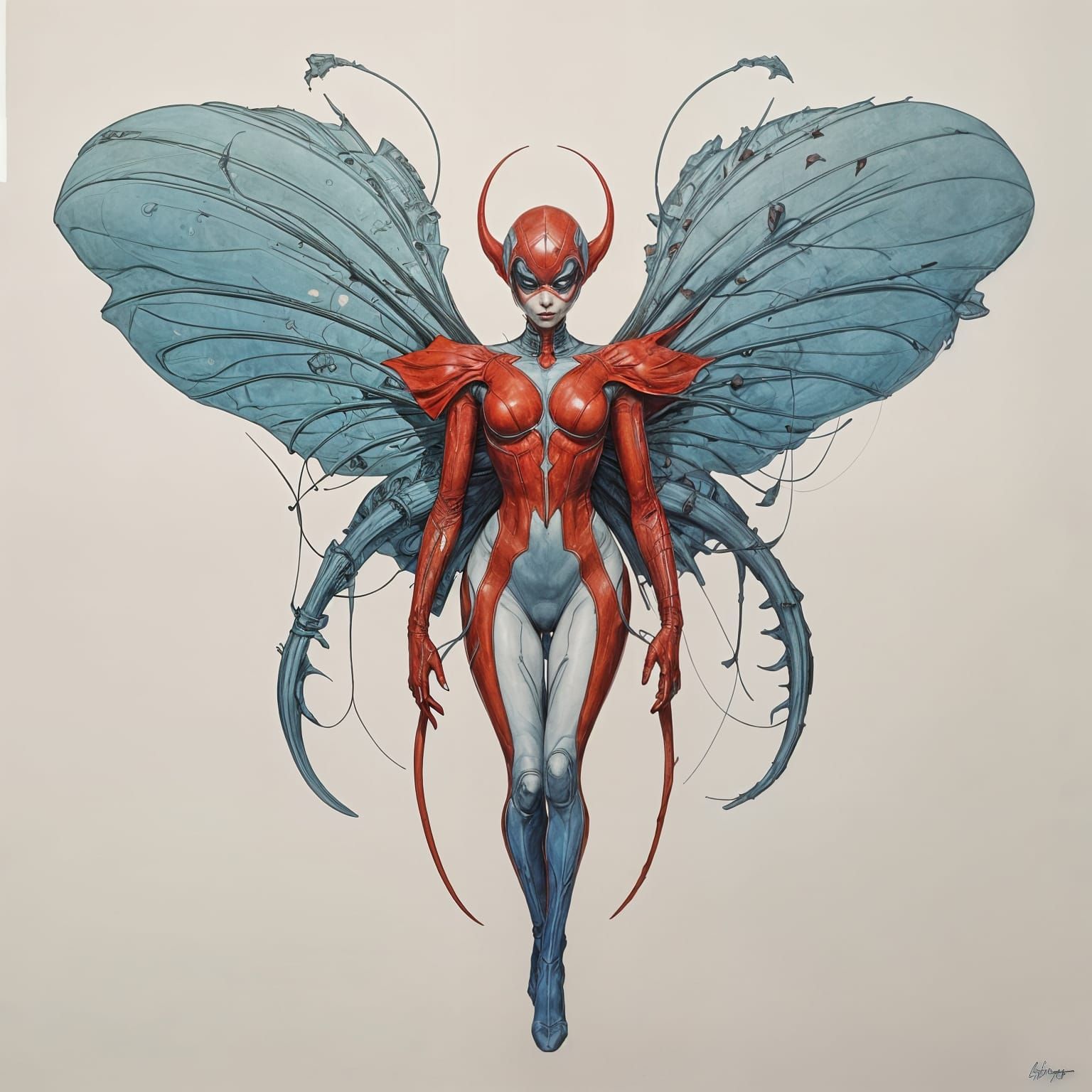 Cyberpunk Superheroine in Alien Landscape