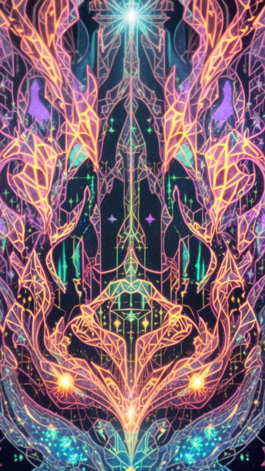 Fractal Citadel in Vibrant Synthwave Aesthetic