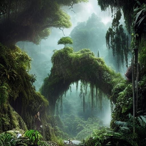 Epic Jungle Scene: Digital Matte Painting