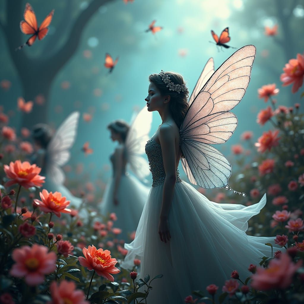 Monochromatic Fairies and Butterflies in Colorful Garden