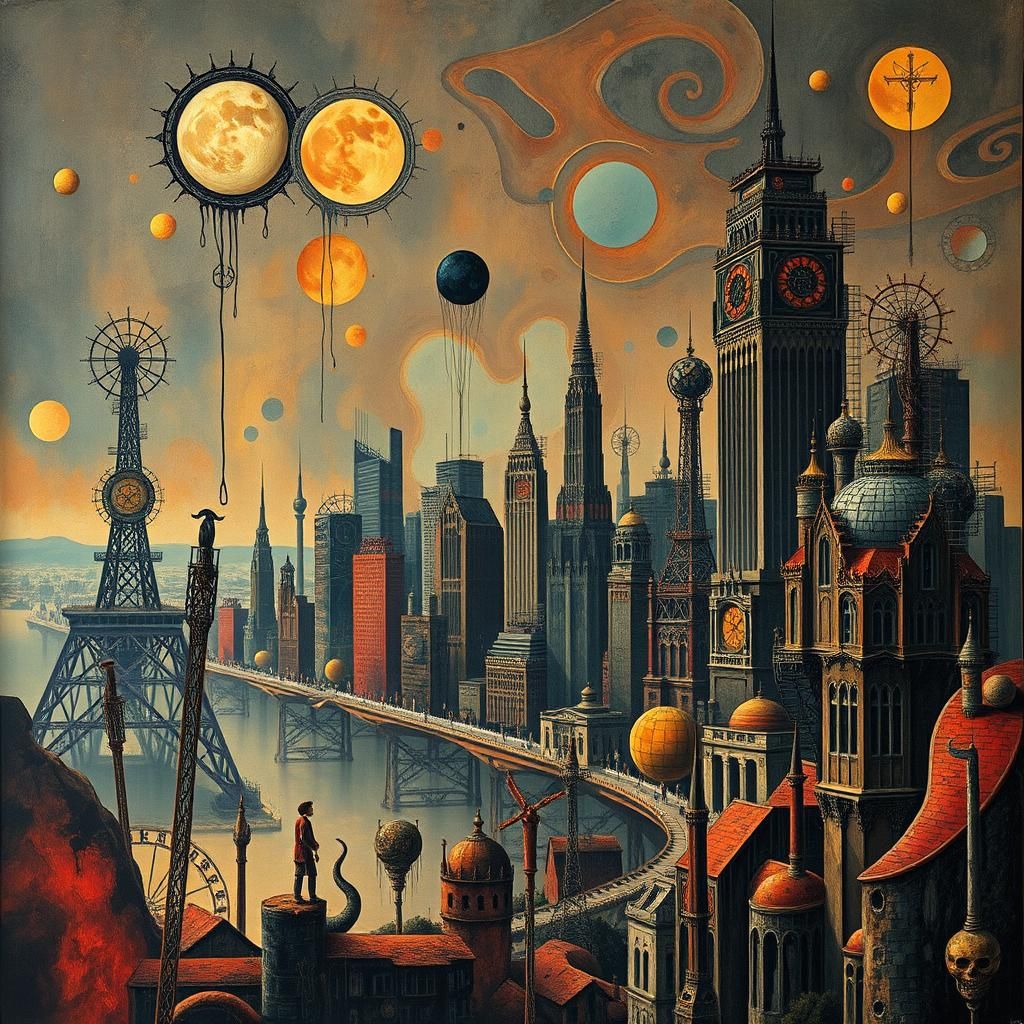 Dystopian Australian Cityscape in Art Deco Style