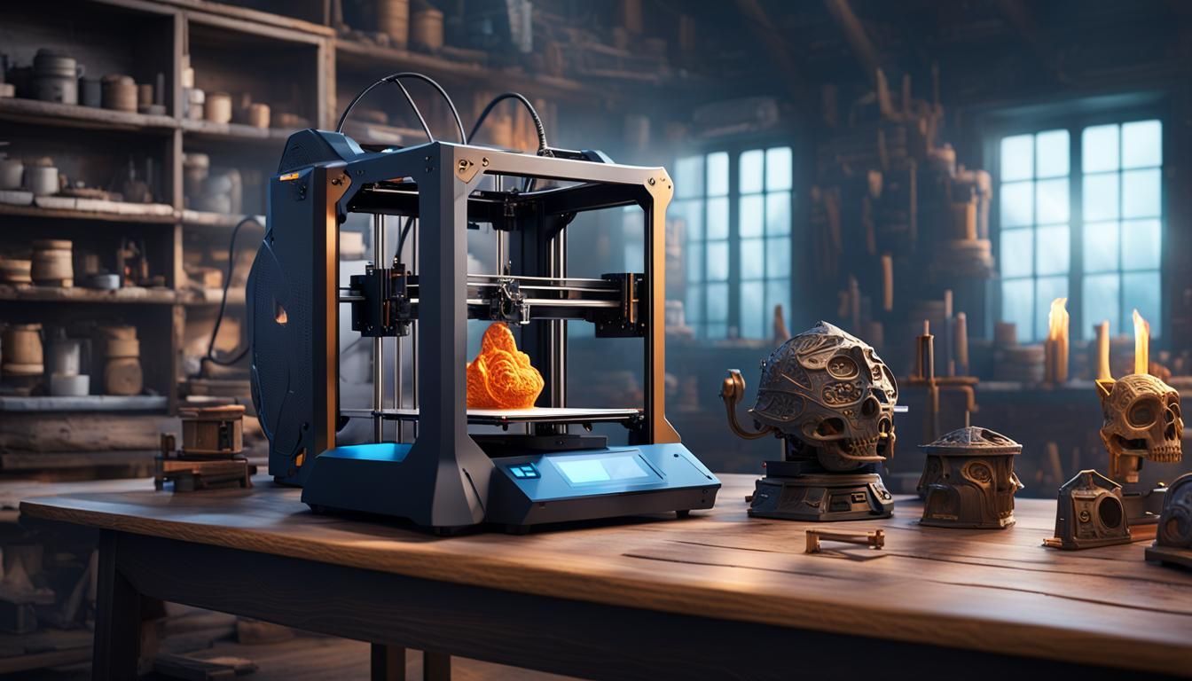 Detailed Matte Painting of a 3D Printer
