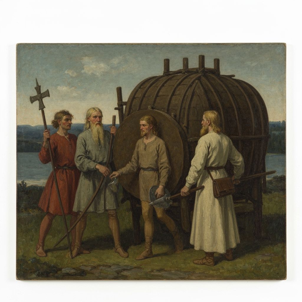 Romantic Finnish Epic Painting of the Sampo Defense