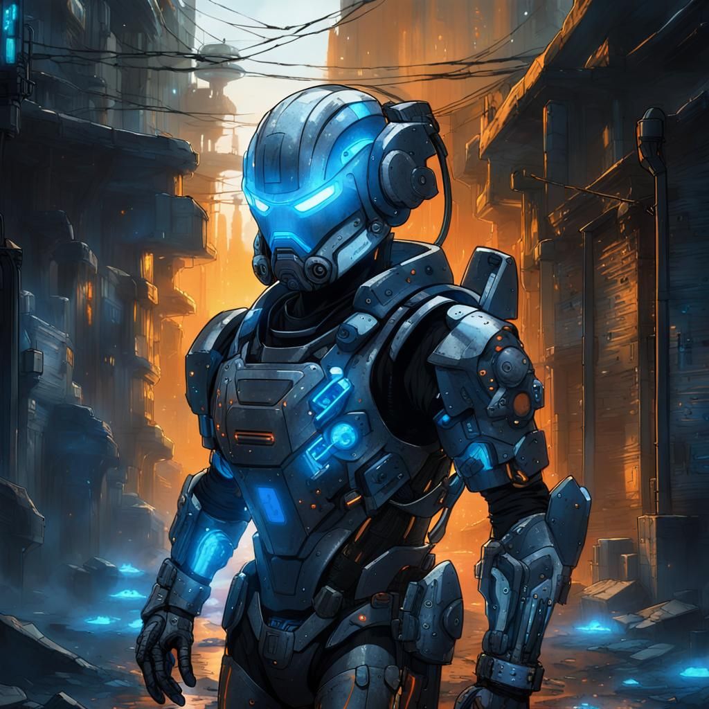 Cyberpunk Anime Scene in Gritty Alleyway