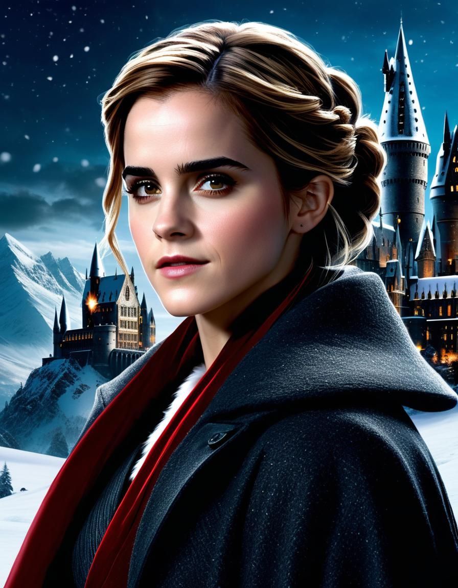 Emma Watson as Miss Santa Claus at Hogwarts
