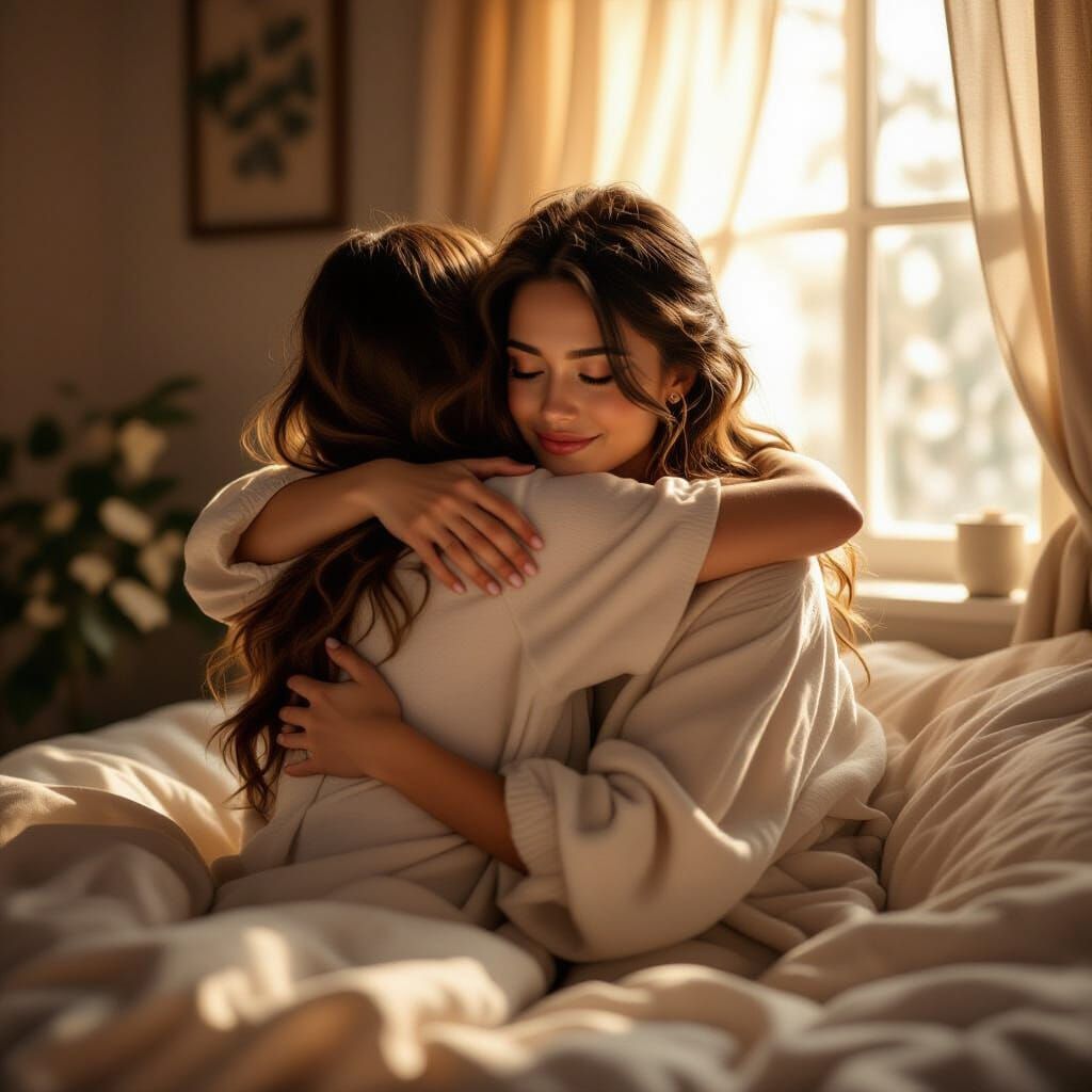 Tender Embrace in Soft Light