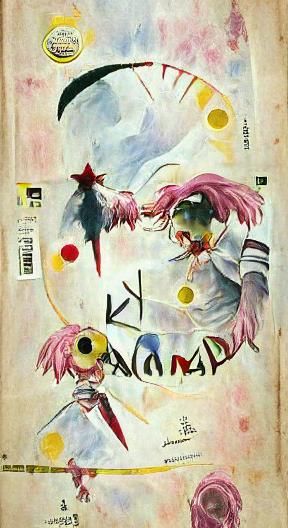 Madoka Kaname Manga Cover in Abstract Style