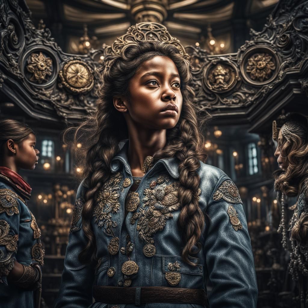 Empowered Girl: Hyperrealistic 64 Megapixel Image