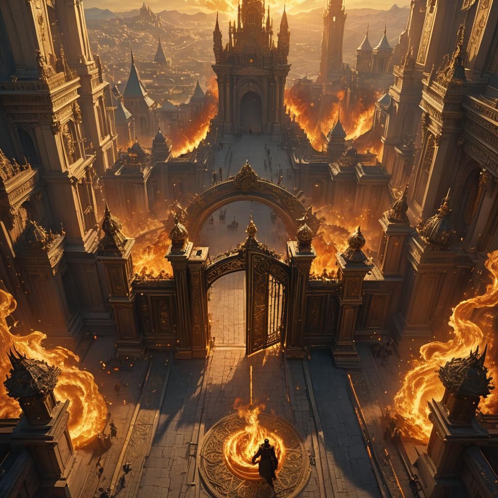 Golden Kingdom: Fiery Gate Digital Matte Painting