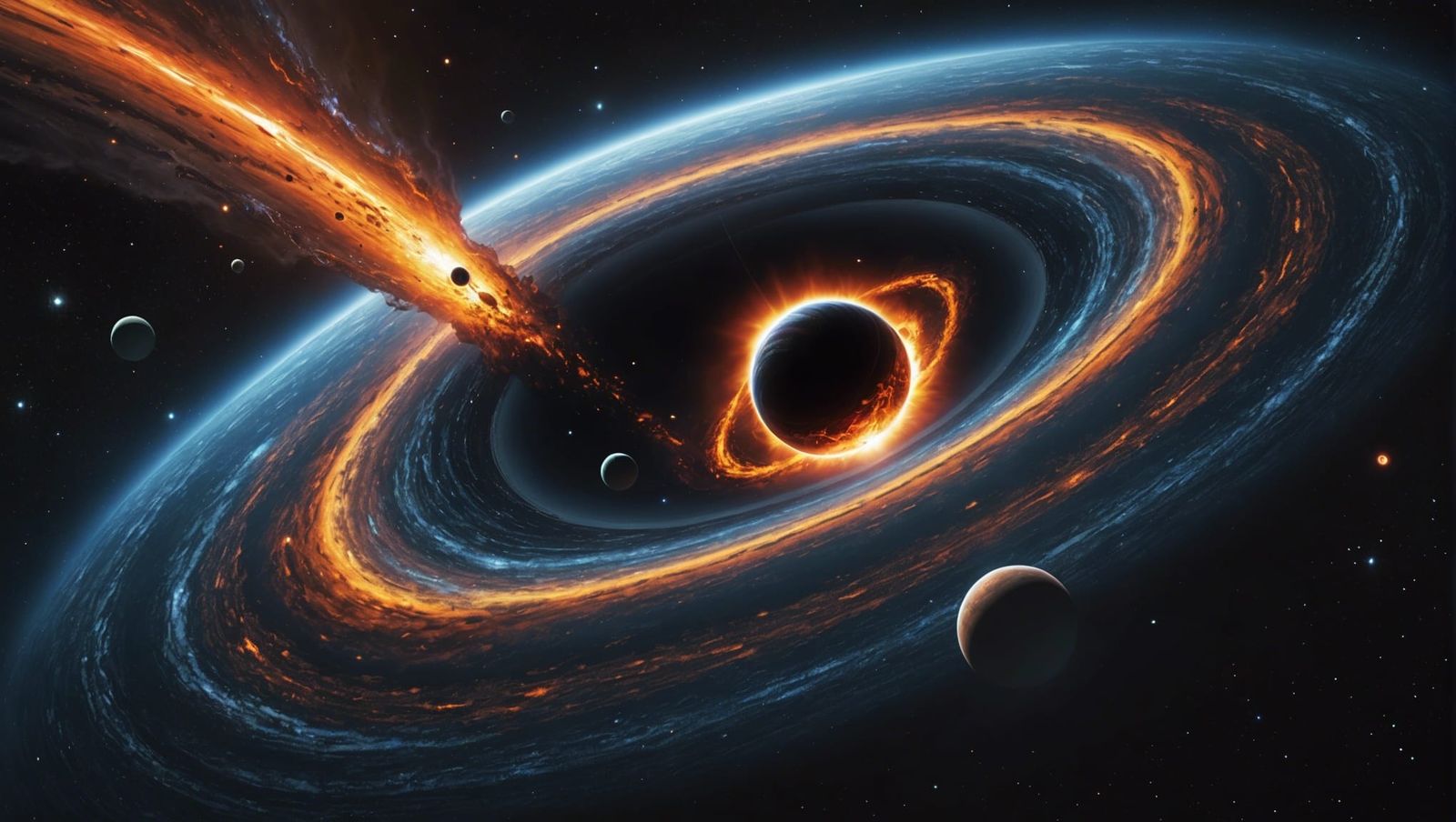 Hyperrealistic Black Hole Devouring Galaxy