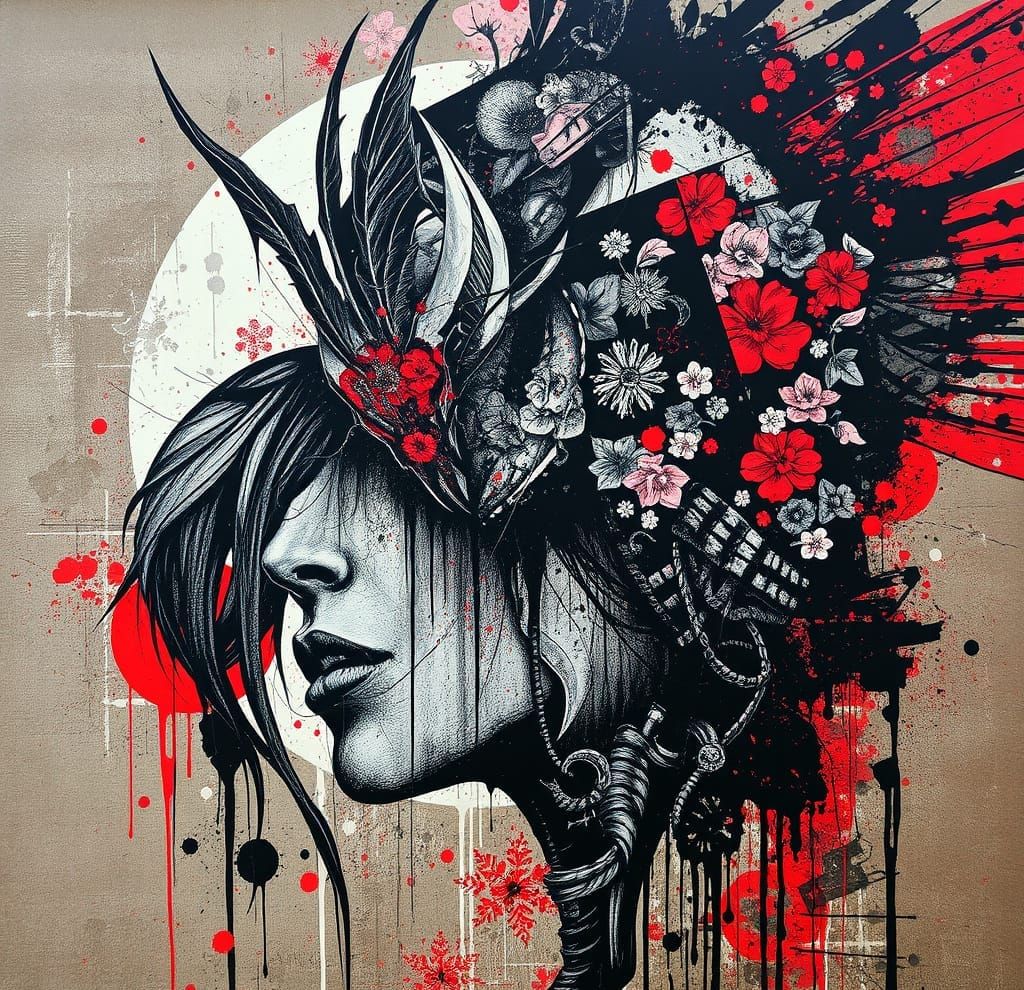 Intricate Mixed Media Abstract Figures